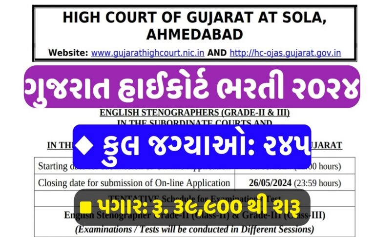 Gujarat High Court Recruitment 2024